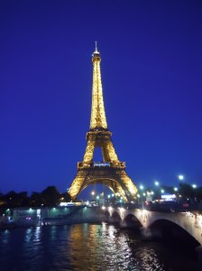 Eiffel Tower at midnight