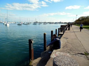 Lake Michigan shore (Chicago side)