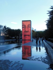 Hologram sculpture in Millennium Park